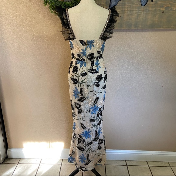 NWOT Lulus Show Stopper Cream Embroidered Sequin Bodycon Maxi Dress - Picture 8 of 14